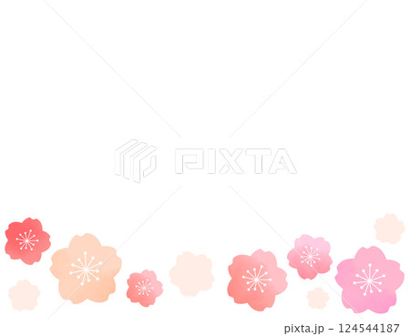 春らしくて可愛い桜のフレーム素材 11 春らしくて可愛い桜のフレーム素材 11 124544187