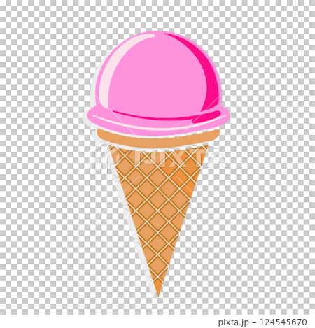 ピンクのアイスクリームベクター素材 124545670