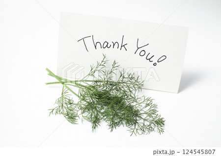 ハーブとメッセージカード 124545807