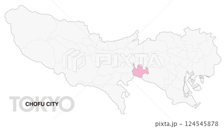 東京都調布市の位置地図 境界線有_01 124545878