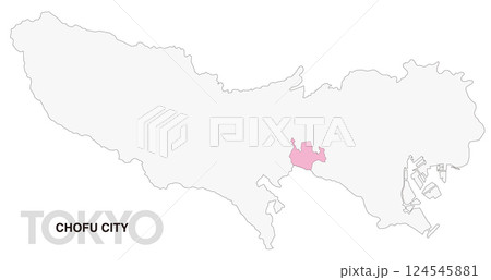 東京都調布市の位置地図 境界線無し_01 124545881