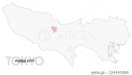 東京都福生市の位置地図 境界線無し_01 東京都福生市の位置地図 境界線無し_01 124545890