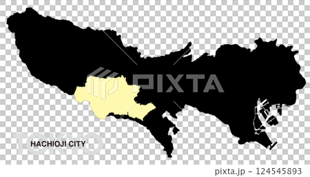 Location map of Hachioji City, Tokyo without borders_02 Location map of Hachioji City, Tokyo without borders_02 124545893