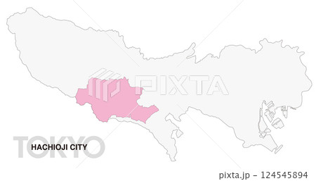 東京都八王子市の位置地図 境界線無し_01 124545894