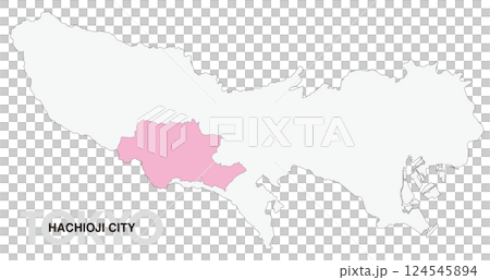 東京都八王子市の位置地図 境界線無し_01 124545894