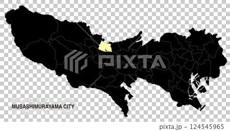 東京都武蔵村山市の位置地図 境界線有_02 東京都武蔵村山市の位置地図 境界線有_02 124545965