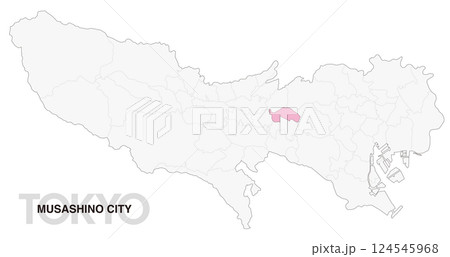 東京都武蔵野市の位置地図 境界線有_01 124545968