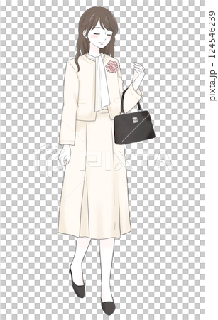 A woman wearing a white formal suit 124546239