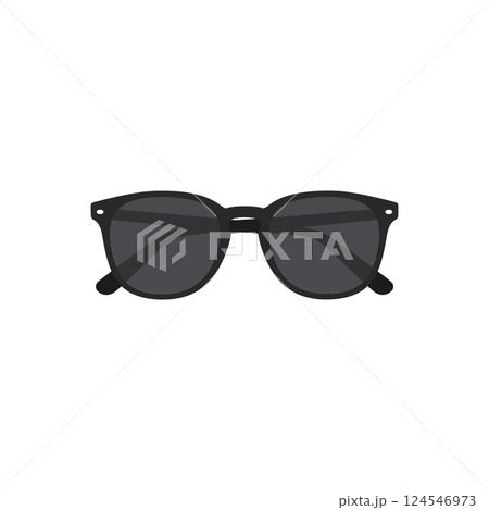 Stylish black sunglasses with a minimal design in vector art style 124546973
