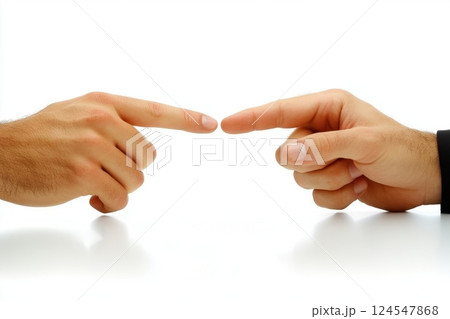 Two Hands Reaching Out in a Gesture of Connection and Human Interaction 124547868