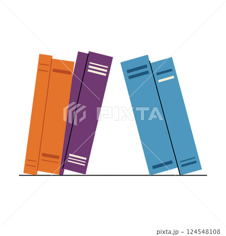 Colorful stacked books in a minimal flat design style showcasing knowledge and learning vector art Colorful stacked books in a minimal flat design style showcasing knowledge and learning vector art 124548108