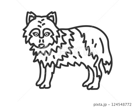 狼（線画）のイラスト 124548772