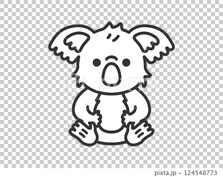 コアラ(線画)のイラスト コアラ(線画)のイラスト 124548773
