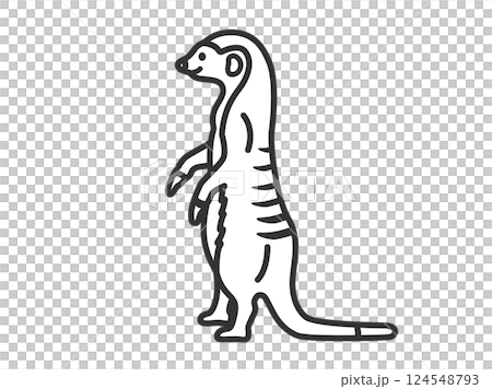 ミーアキャット（線画）のイラスト 124548793