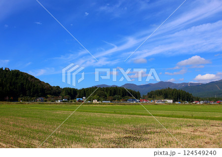 磐梯山　会津磐梯山　猪苗代　トヨタロード　田んぼ　猪苗代代塩川線　磐梯町　星野リゾート ネコマ 　　 124549240