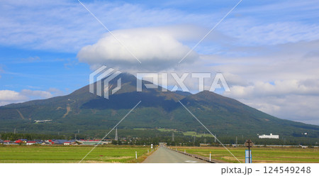 磐梯山　会津磐梯山　猪苗代　トヨタロード　田んぼ　猪苗代代塩川線　磐梯町　星野リゾート ネコマ 　　 124549248