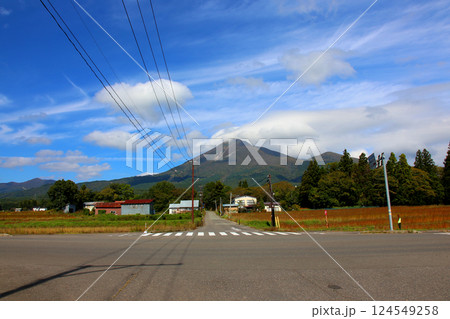 磐梯山　会津磐梯山　猪苗代　トヨタロード　田んぼ　猪苗代代塩川線　磐梯町　星野リゾート ネコマ 　　 124549258