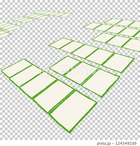 Illustration material of an example of the arrangement of competitive karuta cards 124549289
