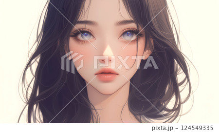 見つめる美しい女性 124549335