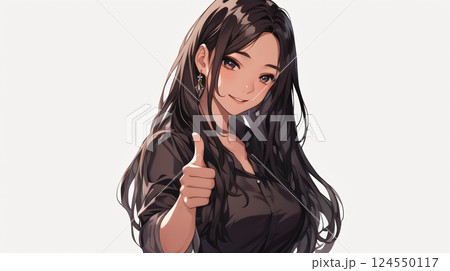 グッドサインをする美しい女性 124550117