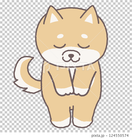 Cute Shiba Inu character illustration bowing politely Cute Shiba Inu character illustration bowing politely 124550574