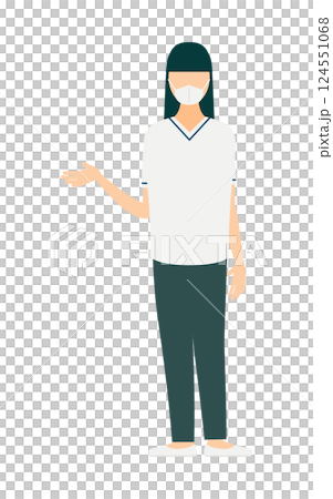A simple illustration of a long-haired female nurse talking A simple illustration of a long-haired female nurse talking 124551068