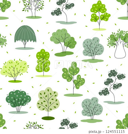 Deciduous forest seamless pattern vector graphics 124551115