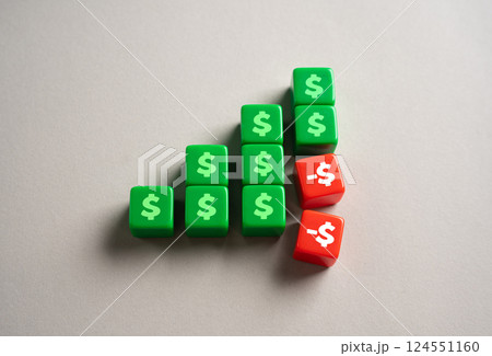 A decline in income after steady growth. Maintain the rate of income growth. Stabilize earnings, cut losses, and restore positive financial momentum. Financial downturns 124551160