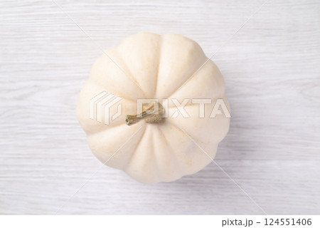White Jack be little pumpkin on white background, Top view 124551406