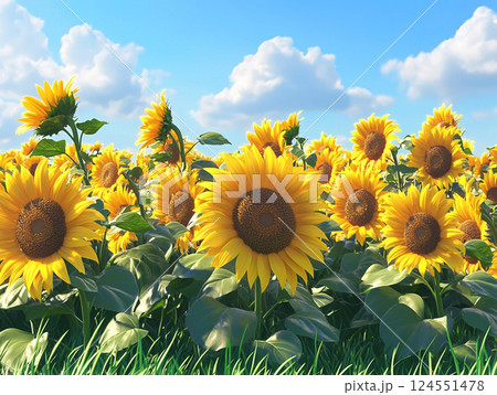 ひまわり畑 #05 124551478