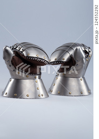 Pair of Polished Steel Bastion Gauntlets 124552292