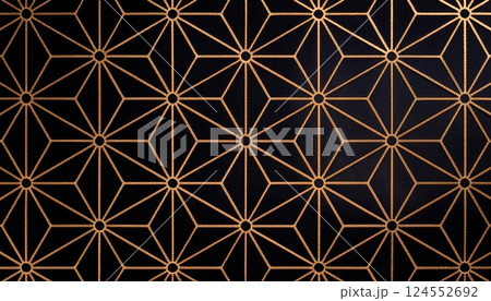 高級感のある麻の葉模様 124552692