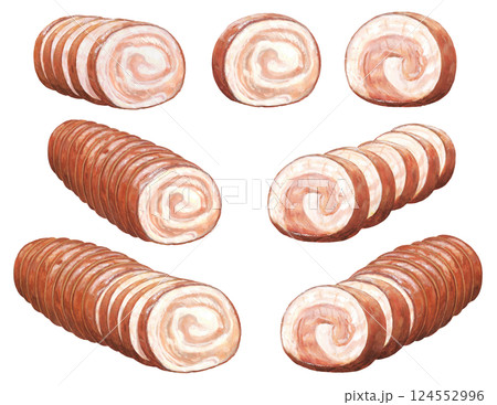 チャーシューのイラストセット 124552996