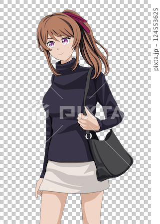 一個女人帶著一包 124553625