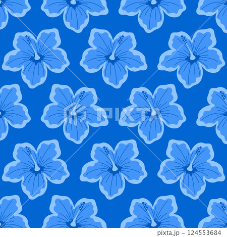 hibiscus seamless pattern 124553684