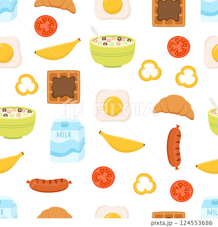 healthy breakfast seamless pattern 124553686