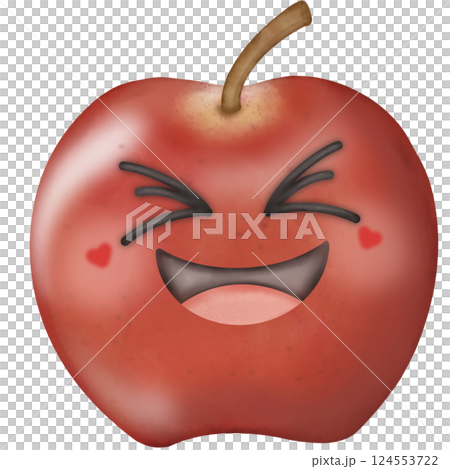 Set Cute Playful Cartoon Fruit Character summer with Big Eyes and Friendly  Face to hand drawn style. 124553722