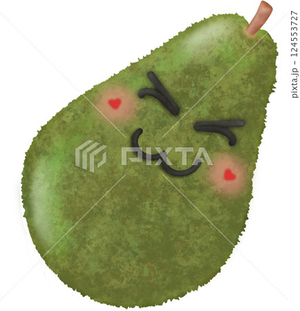 Set Cute Playful Cartoon Fruit Character summer with Big Eyes and Friendly  Face to hand drawn style. 124553727