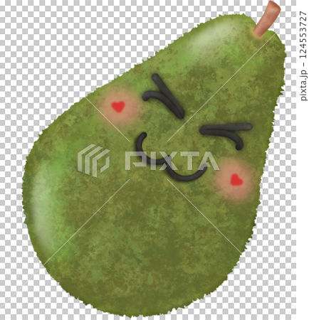 Set Cute Playful Cartoon Fruit Character summer with Big Eyes and Friendly  Face to hand drawn style. 124553727