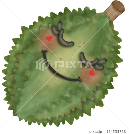 Set Cute Playful Cartoon Fruit Character summer with Big Eyes and Friendly  Face to hand drawn style. 124553728