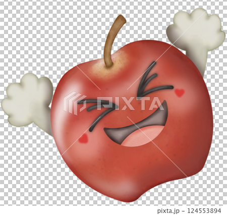 Set Cute Playful Cartoon Fruit Character summer with Big Eyes and Friendly  Face to hand drawn style. 124553894