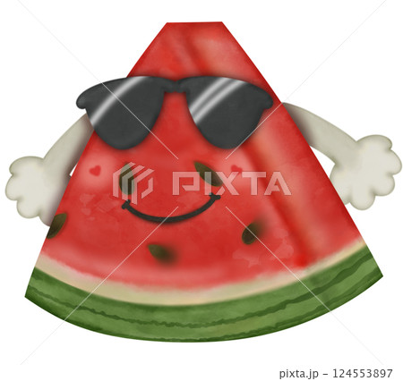 Set Cute Playful Cartoon Fruit Character summer with Big Eyes and Friendly  Face to hand drawn style. 124553897