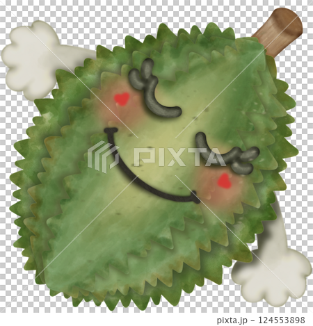 Set Cute Playful Cartoon Fruit Character summer with Big Eyes and Friendly  Face to hand drawn style. 124553898