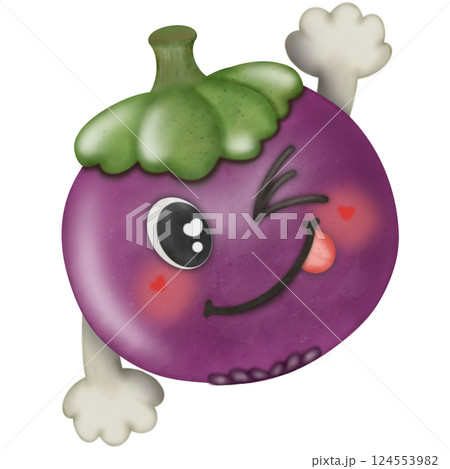 Set Cute Playful Cartoon Fruit Character summer with Big Eyes and Friendly Face to hand drawn style. Set Cute Playful Cartoon Fruit Character summer with Big Eyes and Friendly Face to hand drawn style. 124553982