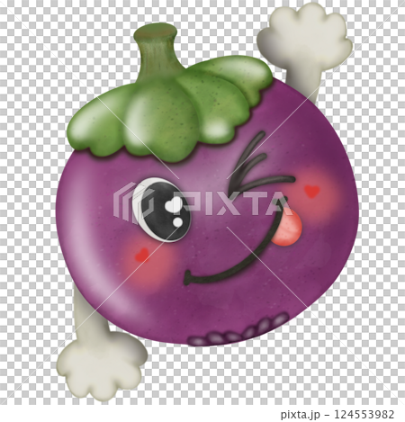 Set Cute Playful Cartoon Fruit Character summer with Big Eyes and Friendly Face to hand drawn style. Set Cute Playful Cartoon Fruit Character summer with Big Eyes and Friendly Face to hand drawn style. 124553982