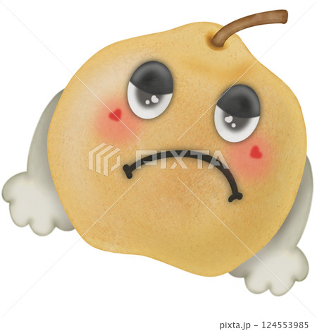 Set Cute Playful Cartoon Fruit Character summer with Big Eyes and Friendly  Face to hand drawn style. 124553985