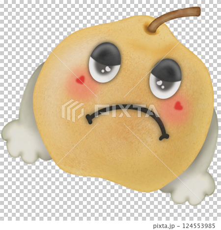 Set Cute Playful Cartoon Fruit Character summer with Big Eyes and Friendly  Face to hand drawn style. 124553985