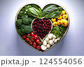 Heart shape made of fresh vegetables. Healthy food concept.  124554056