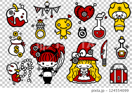 可愛的流行女孩圖標集 124554099