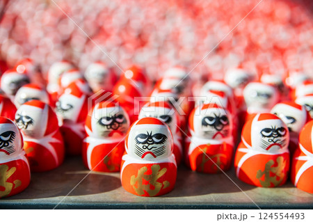 Group of small daruma statues decor in Katsuoji temple, Minoh 124554493